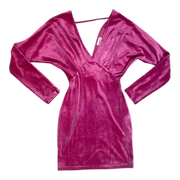 Superdown Pink Velvet Ariana Mini Dress Sz XS Barbiecore Barbie Feminine - Picture 5 of 7